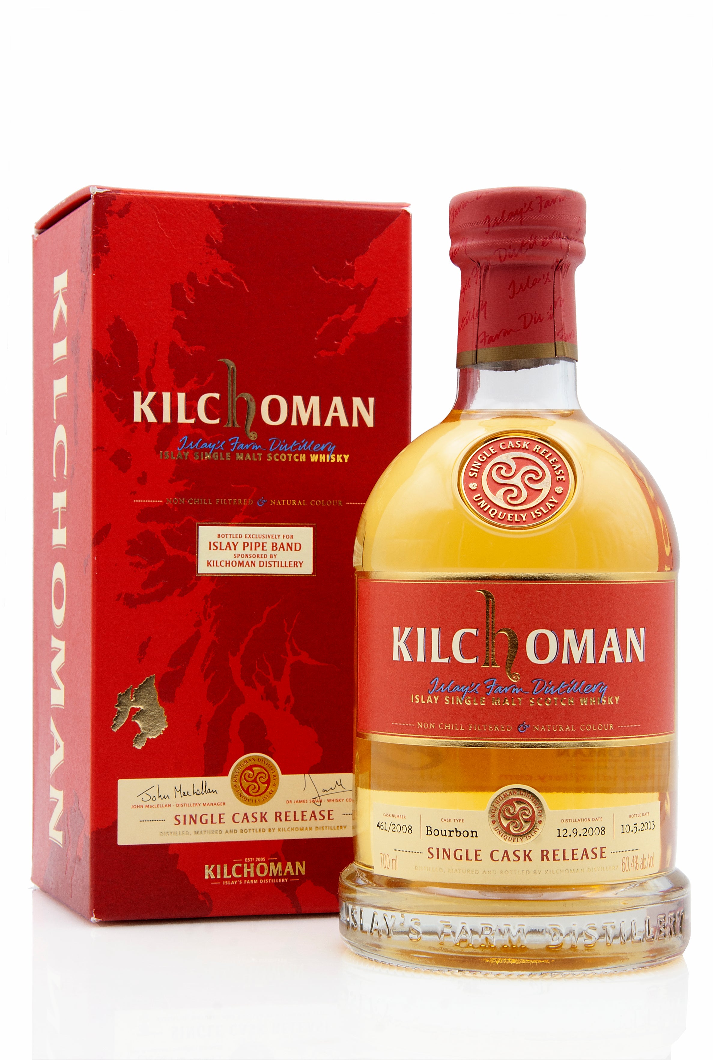 Kilchoman 2008 Vintage  Cask 461/2008  Islay Pipe Band